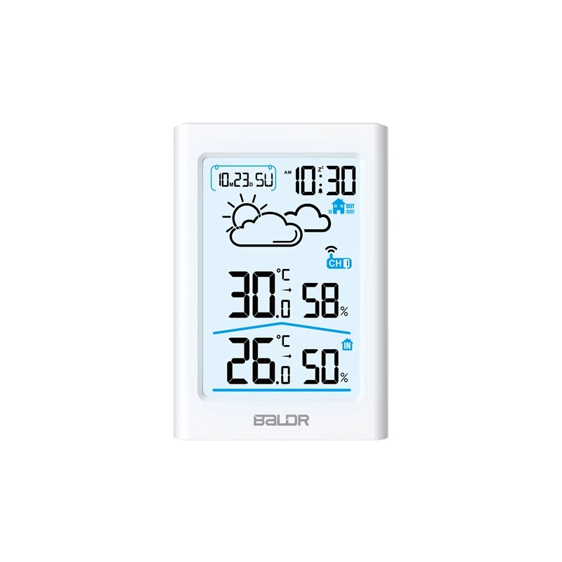 baldr digital weather station indoor outdoor hygrometer thermometer wireless weather forecast sensor alarm clock date backlight free global shipping