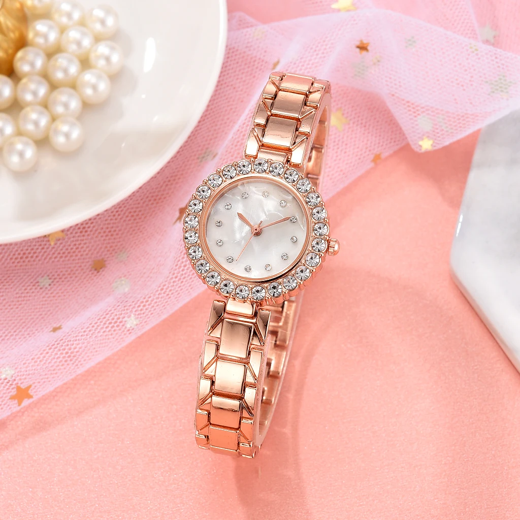 

2021 Luxury Women Rose Gold Watch Fashion Ladies Quartz Diamond Wristwatch Elegant Female Bracelet Watch Women Relogio Mujer