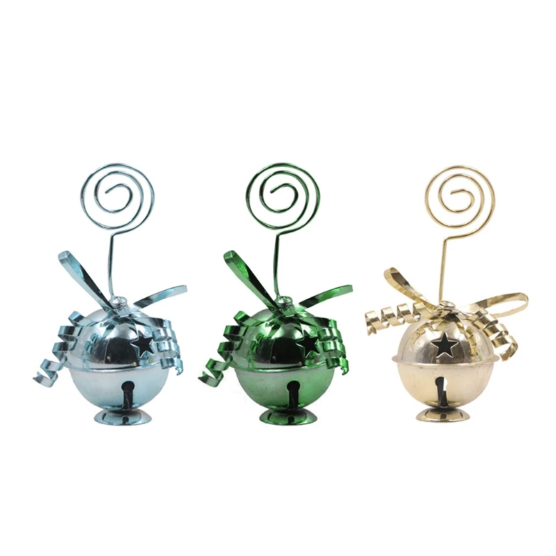 

2021 New Creative Christmas Bell Style Photo Clip Table Number Stand Photo Stand Memo Stand for Wedding Banquet Home Office