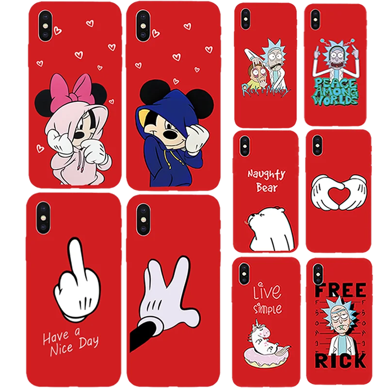 Чехол для iphone 6 6S 5s SE 5 Funda TPU Мягкий силиконовый мультяшный персонаж окрашенный