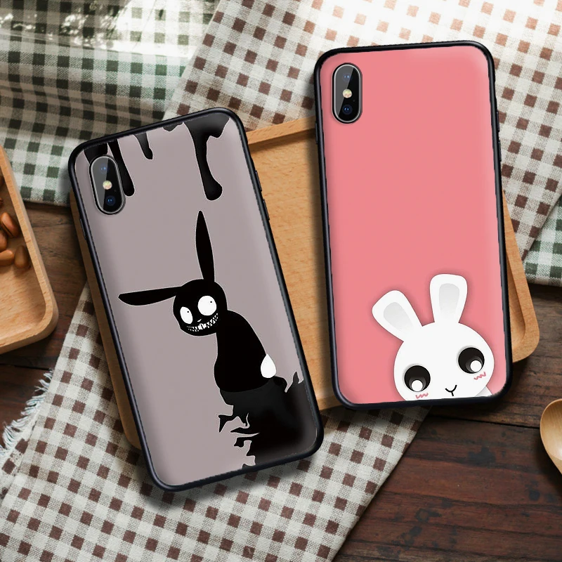 Мягкий чехол из ТПУ с рисунком белого кролика для Apple IPhone X XR XS MAX 5 5S 5C SE 6 S 7 8 Plus ipod