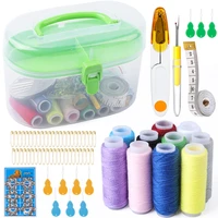 miusie 160 pcs sewing accessories multi function portable sewing box diy craft tool for hand quilting stitching embroidery