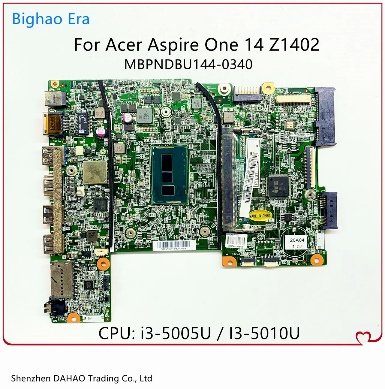 

MBPNDBU144-0340 для ноутбука ACER Aspire One 14 Z1402 материнская плата с i3-5005U/5010U 100% полностью протестированная NB.G0811.002 NB.G0811.004