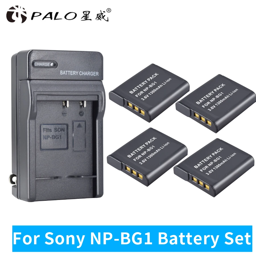 4 шт. PALO NP-BG1 NP BG1 камера батарея + LED зарядное устройство для Sony HX10 W30 W210 W100 W110 W120 H50 H55