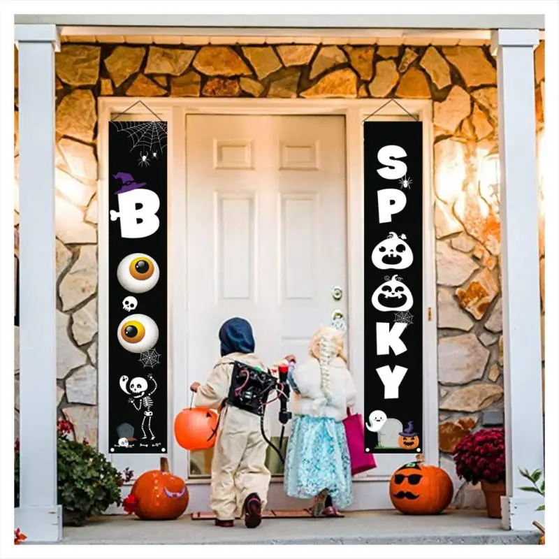 Halloween Decoration For Home Banner Gate Door Curtain Couplet Trick Or Treat Hanging Ornaments Props Party Supplies | Дом и сад