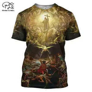 Повседневные Забавные футболки PLstar Cosmos в стиле ретро с изображением христианского католического Иисуса, летняя уличная одежда унисекс с коротким рукавом, для мужчин и женщин, A5