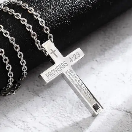 Ожерелье с крестом из нержавеющей стали для мужчин и женщин колье подвеской