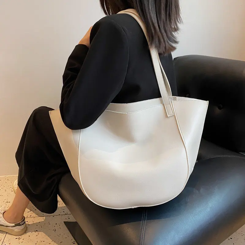 

PU Leather Handbags For Retro Tote Female Designer Shoulder Bag Ladies Shopping Bags Girl Leisure Large Capacity