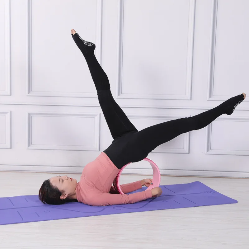 

Колесо для йоги, Вспомогательное колесо с задним изгибом, успокаивающий растягивающийся массажный ролик для йоги, пилатеса с открытой спин...