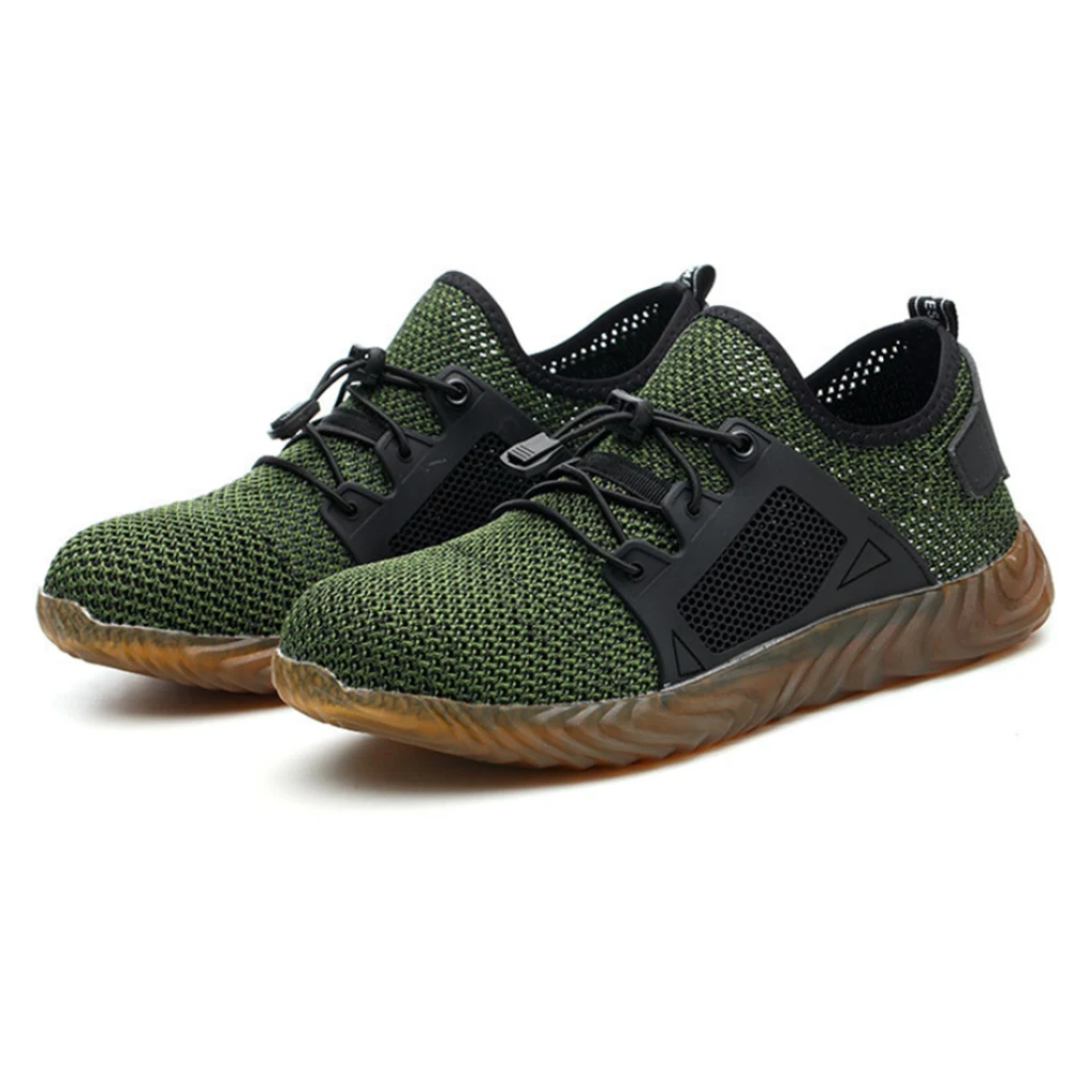 Mens Womens Steel Toe Work Shoes Knit Breathable Lightweight Safety |