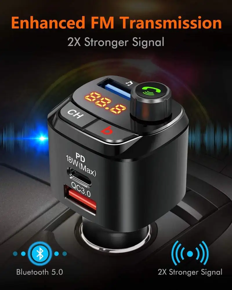 Автомобильный беспроводной Bluetooth Mp3 музыкальный плеер Fm передатчик