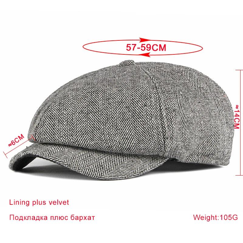 SLECKTON высокое качество Мужская кепка Newsboy теплые зимние шапки для мужчин модные