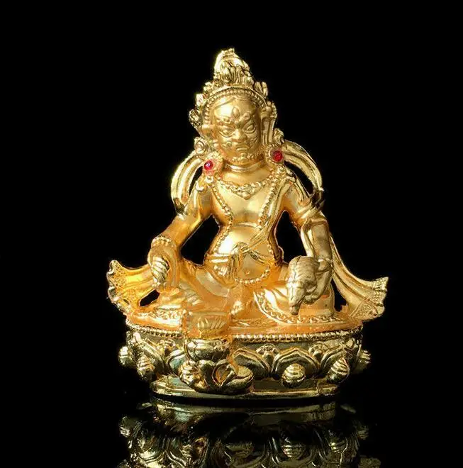 

Collection Tibet Esoteric Buddhism Alloy Yellow Jambhala Buddha Statue