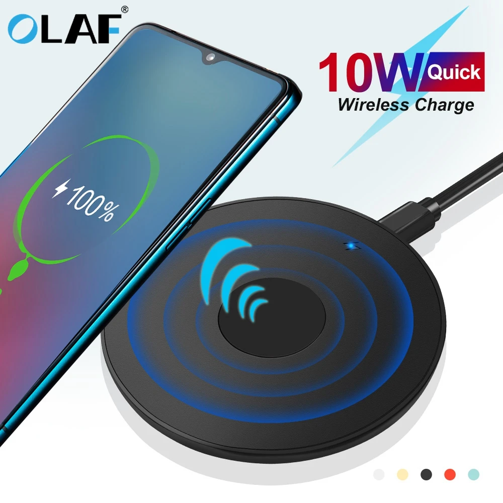 Olaf 10 Вт Qi Беспроводное зарядное устройство для iPhone X/XS Max XR 8 Plus зеркальная