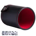 2019 кожаный стакан для игральных костей с отсеком для хранения-для большинства игр в кости-красный Войлок на подкладке для яхтсе Farkle Bar, игры в кости для вечерние