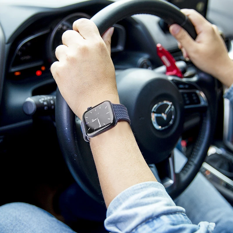 Ремешок силиконовый для Apple watch band 44 мм 40 38 42 спортивный Плетеный Силиконовый