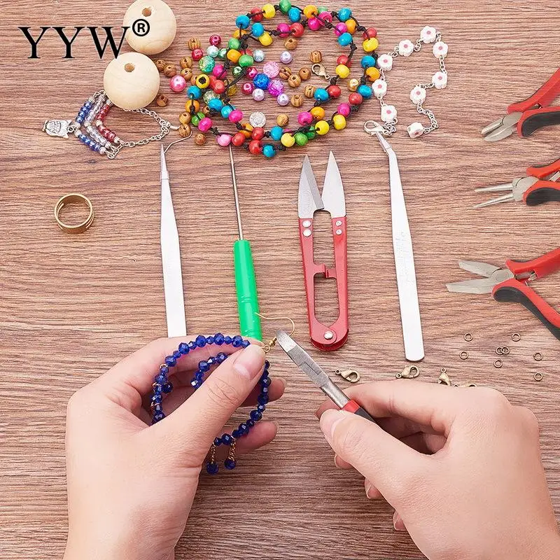 

2020 New Jewelry Tools With Plies And Scissor Beading Tool Kit For Jewelry Making Diy Tools Package Beaders 22x14.5x3cm