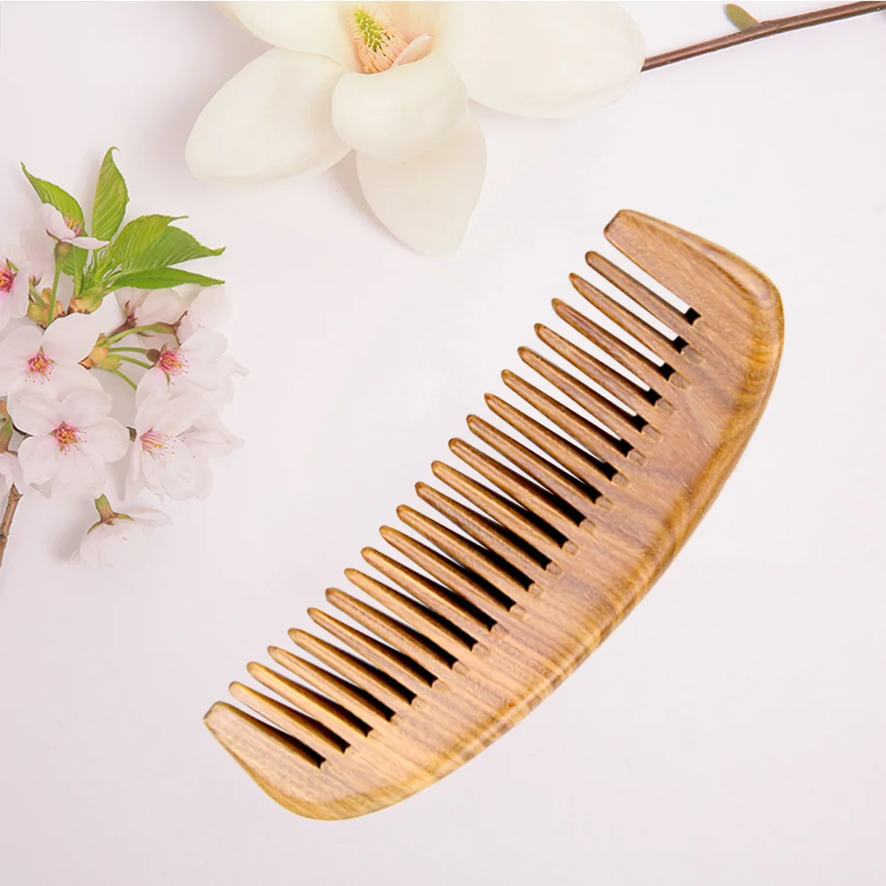 

Green Sandalwood Comb Anti-static Wooden Hair Comb Detangling Natural Green Sandalwood Comb Hair Care Hair Wooden Brush