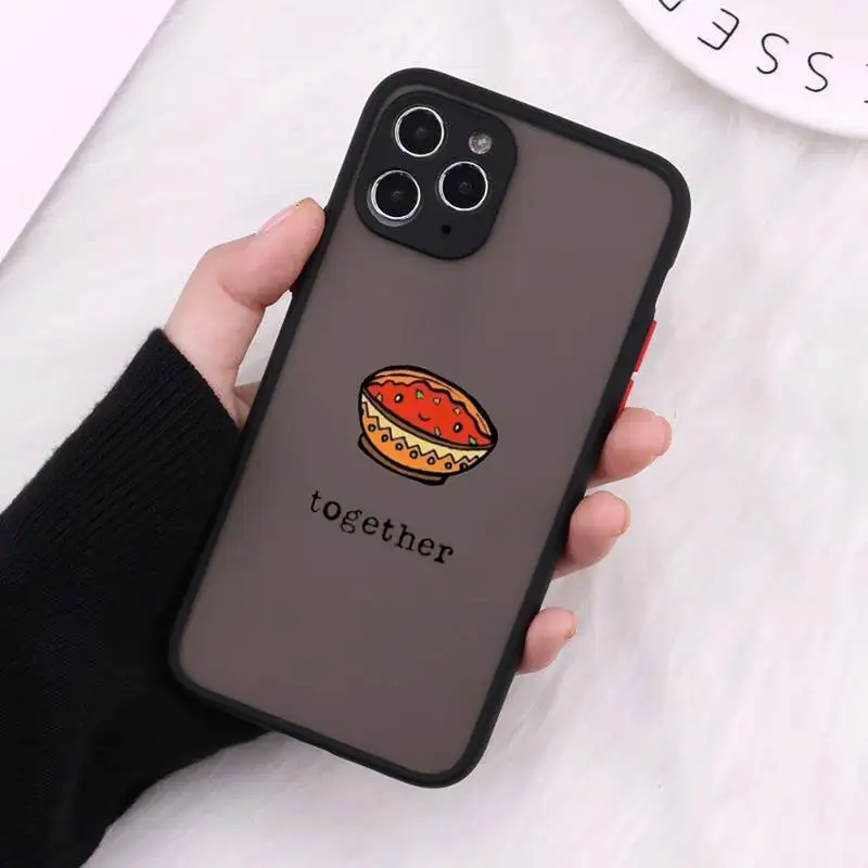 

Cute Milk Biscuits BFF Couple Phone Case Matte Transparent For iPhone 12 Mini 11 Pro XR XS Max 7 8 Plus