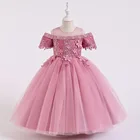 Элегантное платье принцессы для девочек 2020 г., летнее детское вечернее платье Детские платья с цветочным узором для девочек, свадебное платье Vestidos