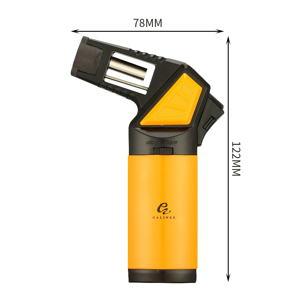 

Galiner Jet Cigar Lighter Butane Gas Cigarette Lighter Portable Metal Big 1 Nozzle Torch Lighter Turbo Cigar Gadgets BBQ