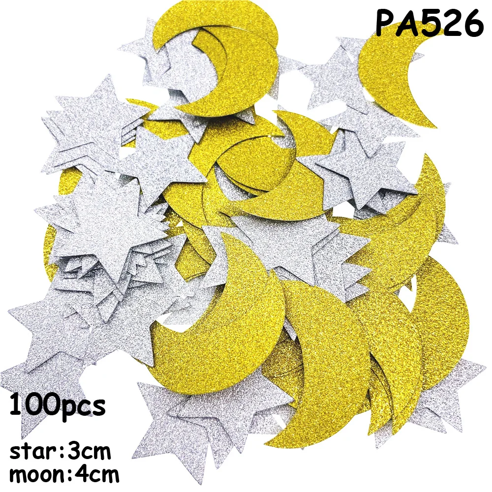 100 шт Рамадан старт Луна бумага конфетти розовое золото с днем рождения украшение