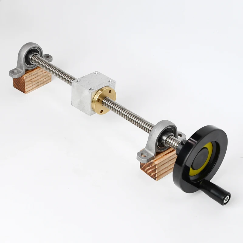 

handwheel plomo tornillo de carril guía de T12 plomo tornillo 12MM 250 300 de 400 de 500 mm + Vertical soport DIY simple slide