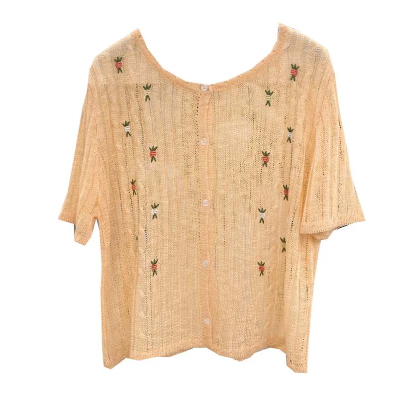 

South Korea Dongdaemun Women's Clothing 2021 Spring and Summer Solid Color Versitile Fashion Elegant Embroidery Slimming