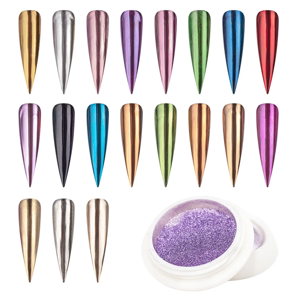 

0.5g/bottle Chrome Nail Glitter Powder Magic Mirror Aurora Effect Dip Pigments Manicure Polish 19-Colors Nail Decor Pigment #FT