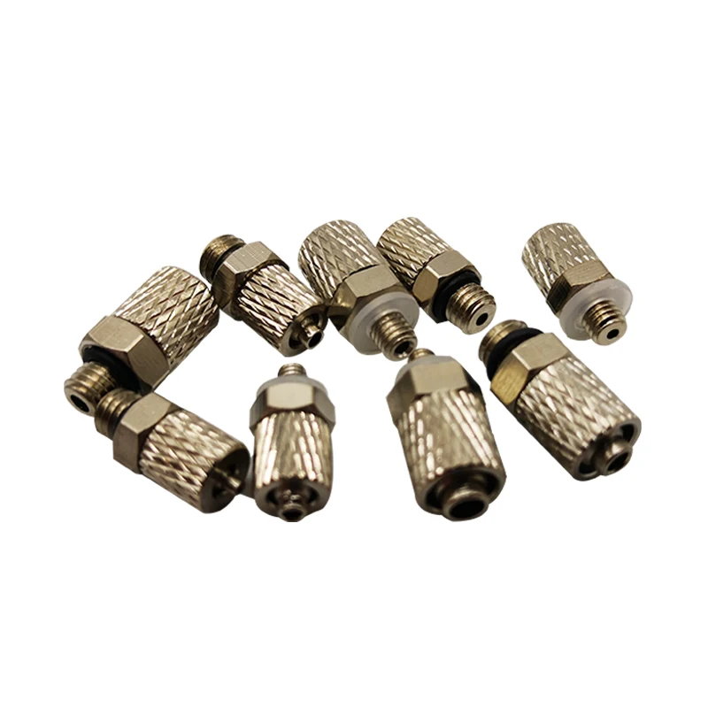 5PCS Male Thread M3 M4 M5 M6 -Air Tube 3mm 4mm 6mm OD mini Pneumatic Pipe connector screw through Quick Fitting Fast twist joint