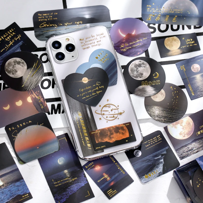 

JIANQI 4 Designs 40 Pcs/lot Moonlight Market Series Ins Style Creativity Stickers Decoration Boxed Scenery Hand Account Material