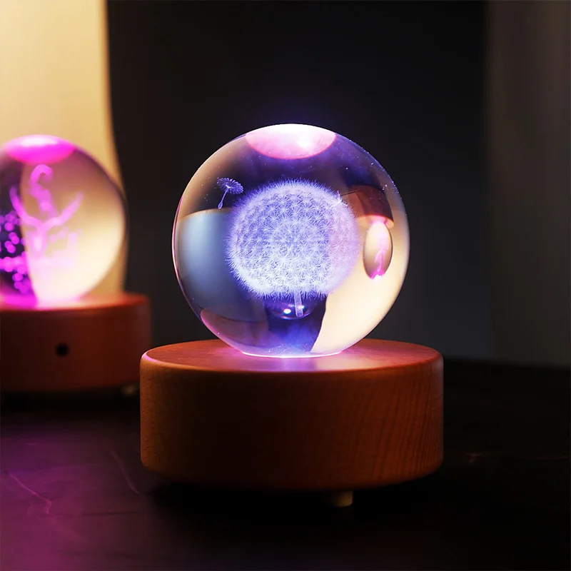 Хрустальный Одуванчик Снежный шар хрустальный Bluetooth музыкальная шкатулка