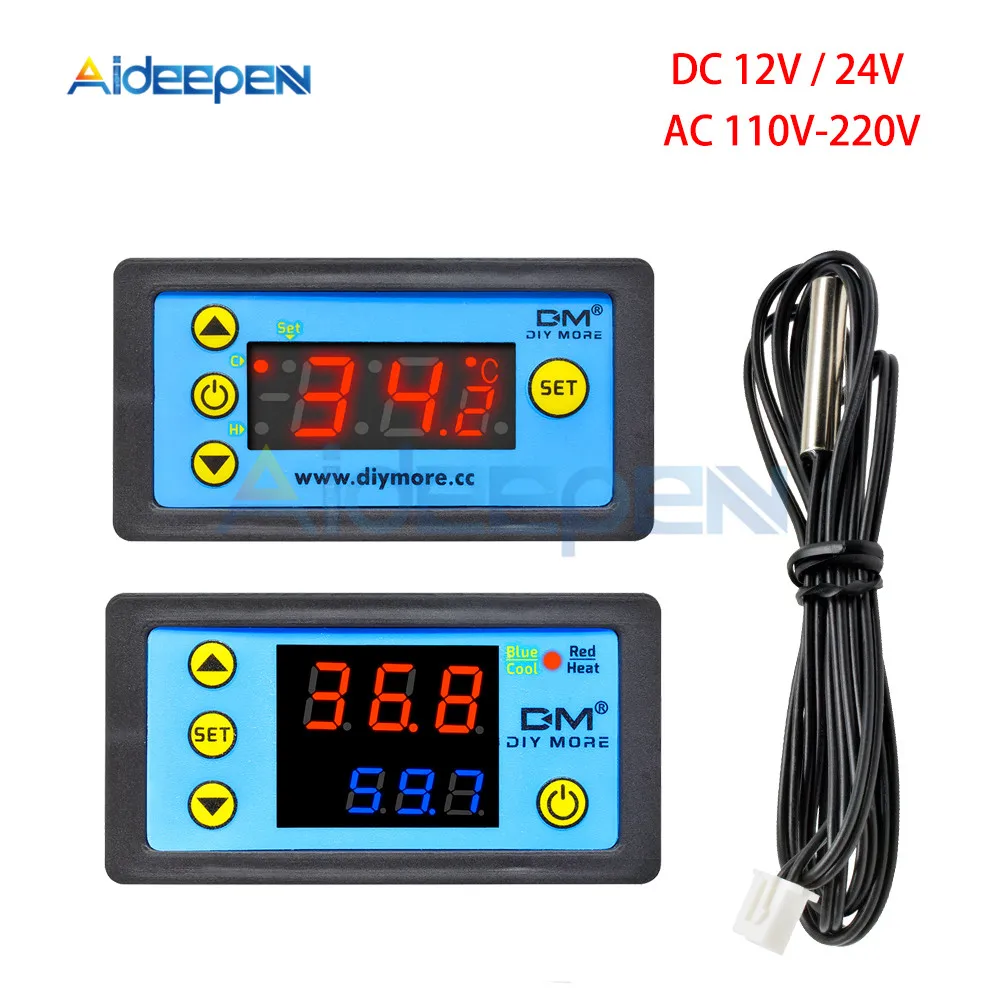 W3231 AC 110 V-220 V DC12V 24V Цифровой термостат регулятор температуры Измеритель Тестер Один/двойной дисплей Замена W3230