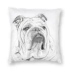 Чехол на подушку 45x45 с изображением английского бульдога, черно-белый цвет