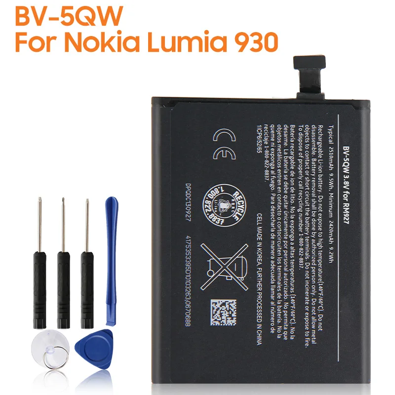 yelping BV-5QW Phone Battery For NOKIA Lumia 930 2420mAh