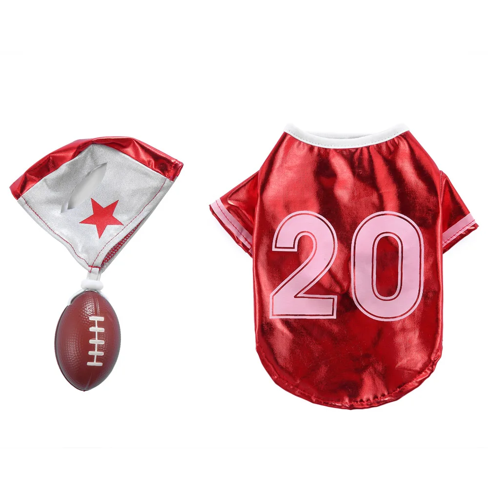 Смешная одежда для собак костюм регби кошки на Хэллоуин Рождество Новый Год