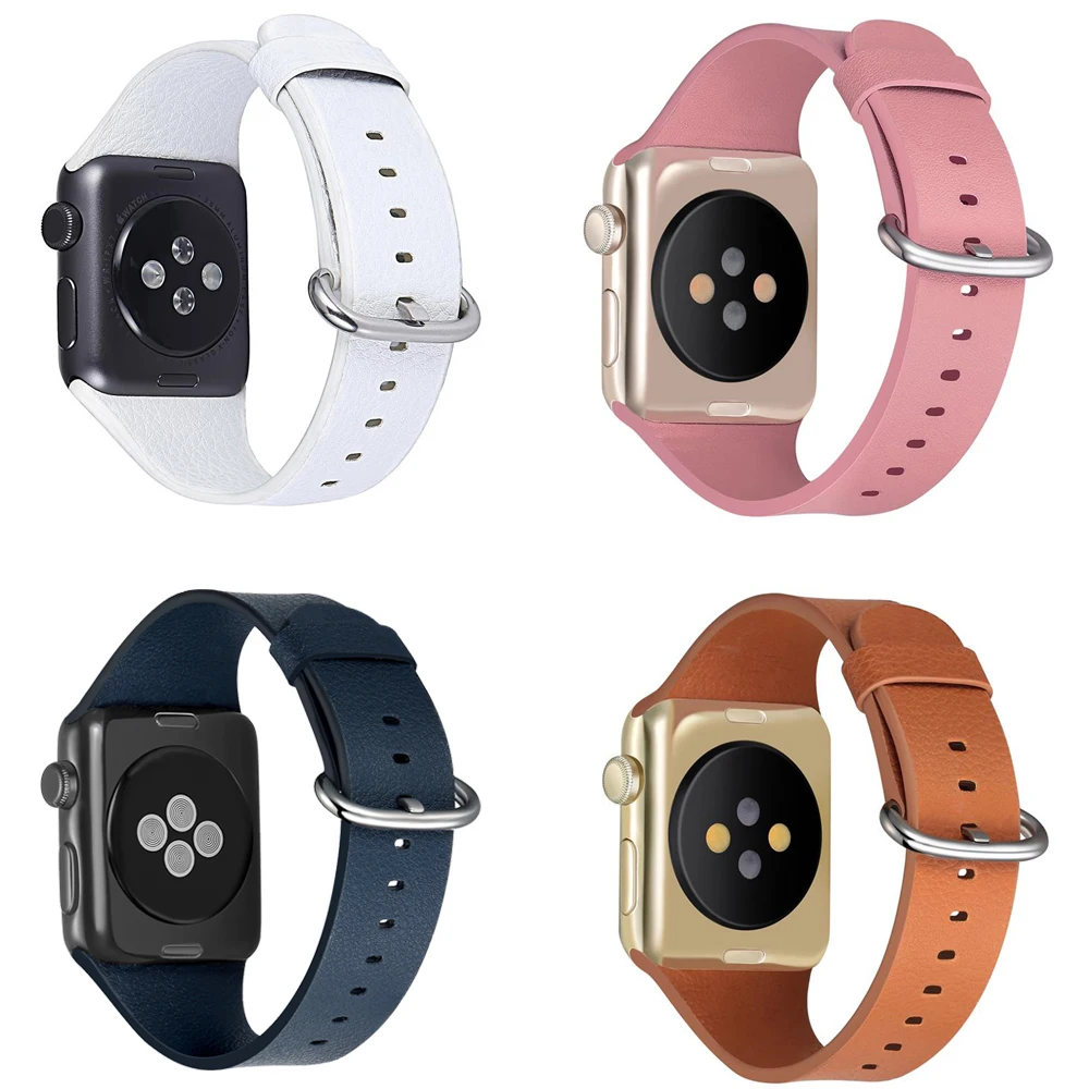 Кожаный ремешок для apple watch series 5/4/3/2/1, ремешок 42 мм, 38 мм/44 мм/40 мм, correa, браслет ремешок на запястье для наручных часов iwatch