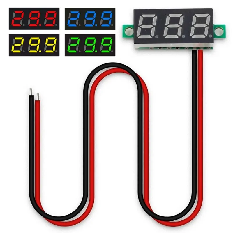 

0.28 Inch DC LED Digital Voltmeter 05-30V Voltage Meter Auto Car Mobile Power Voltage Tester Detector 12V Red Green Blue Yellow
