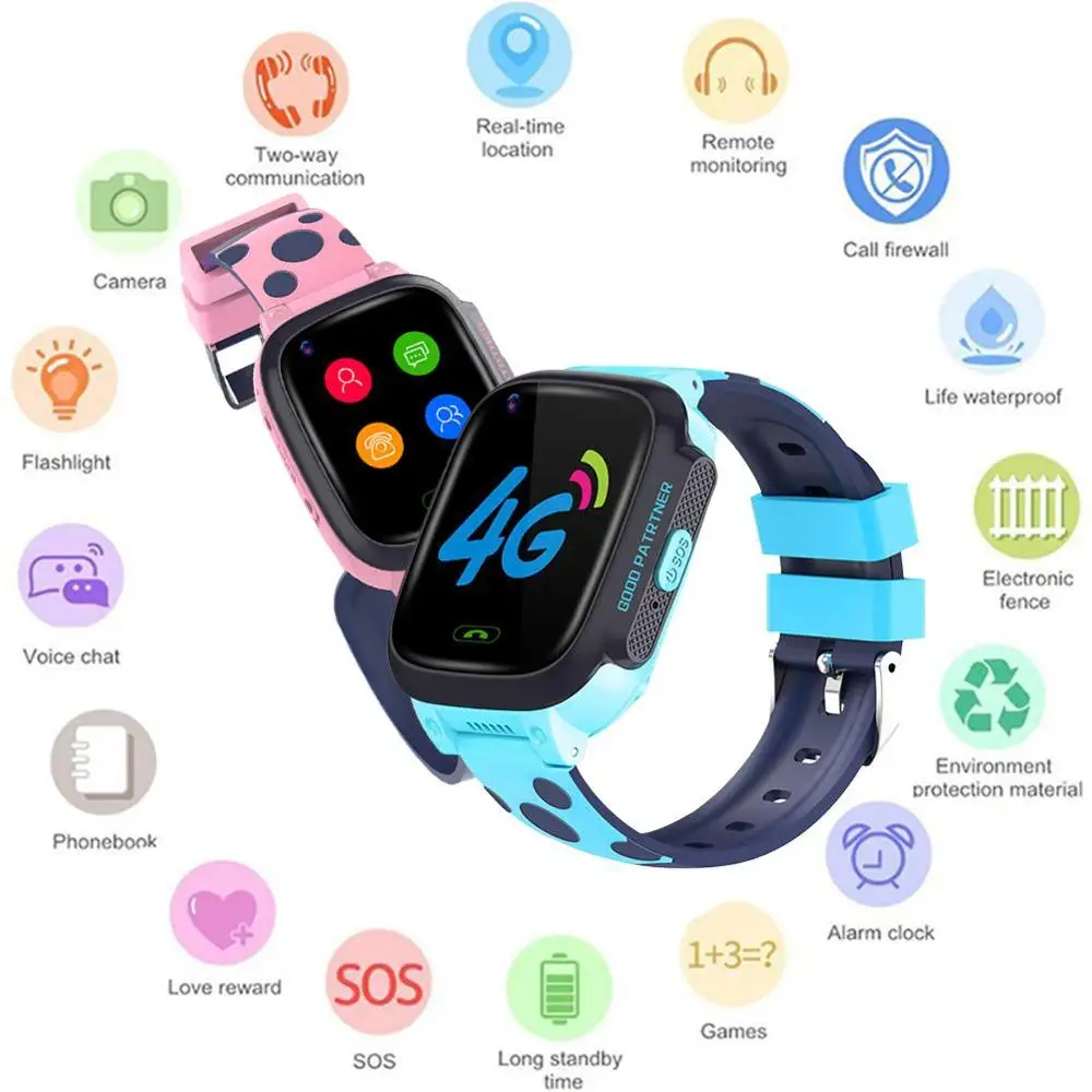 Y95 Детские 4G Смарт-часы телефон gps Дети IP67 водонепроницаемый HD видео звонок wifi чат