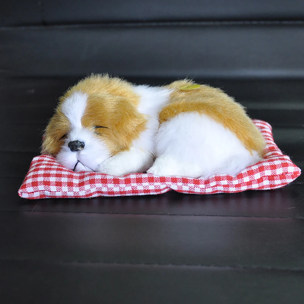 

Simulation Animal Toy Sleeping Dog Model Kids Plush Stuffed Doll with Sound New
