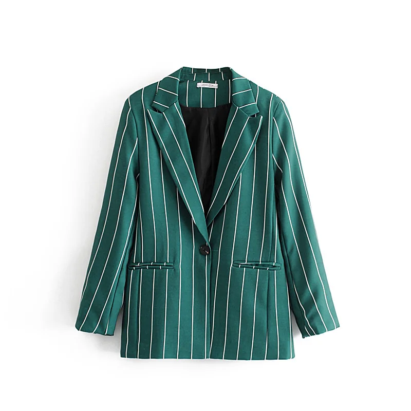 Винтажные стильные офисные женские полосатые блейзеры пальто для женщин 2019