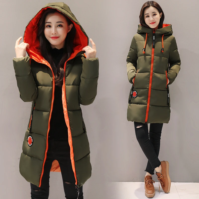 Parka Women 2019 Winter Jacket Women Coat Hooded Outwear Female Parka Thick Cotton Padded Lining Winter Female Basic Coats