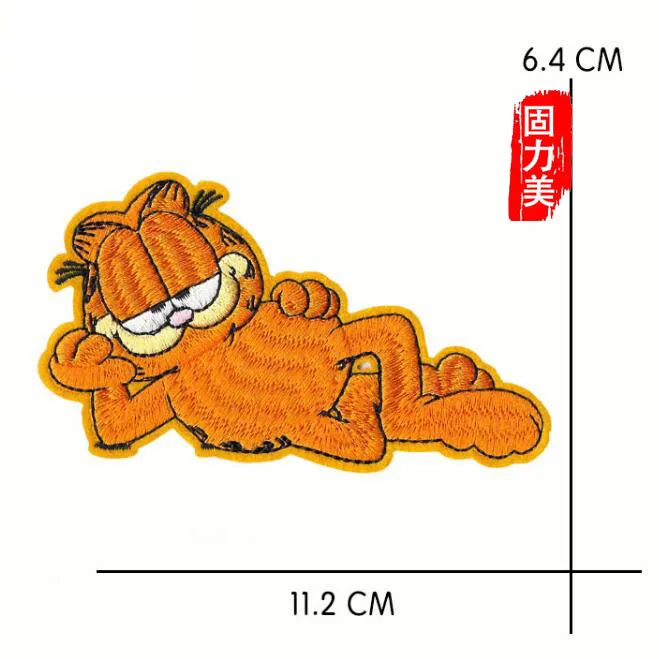 5 шт. Мультяшные тканевые наклейки с котом маленькие пластыри оранжевым толстым