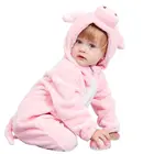 Детский комбинезон для новорожденных мальчиков и девочек, милые мультяшные костюмы, зимняя домашняя одежда для малышей, детская розовая детская пижама