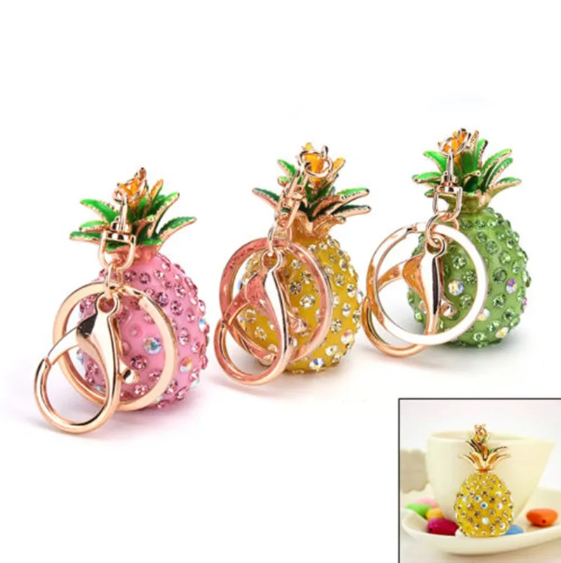 1 шт. автомобильный брелок женский красивый милый полный Алмазный ананас