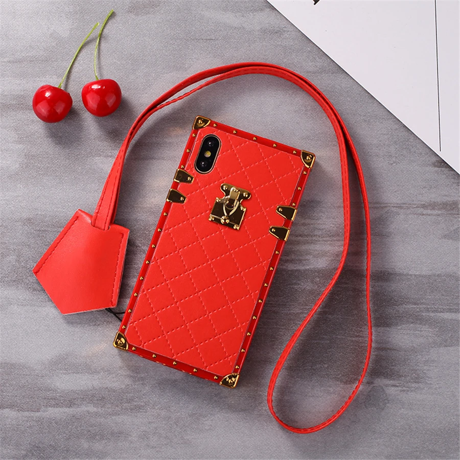 

Luxury brand LL with lanyard Phone Case For iPhone 12 11 Pro Max Mini XR XS MAX 8 X 7 6S 6 Plus SE 2020 Back Cover