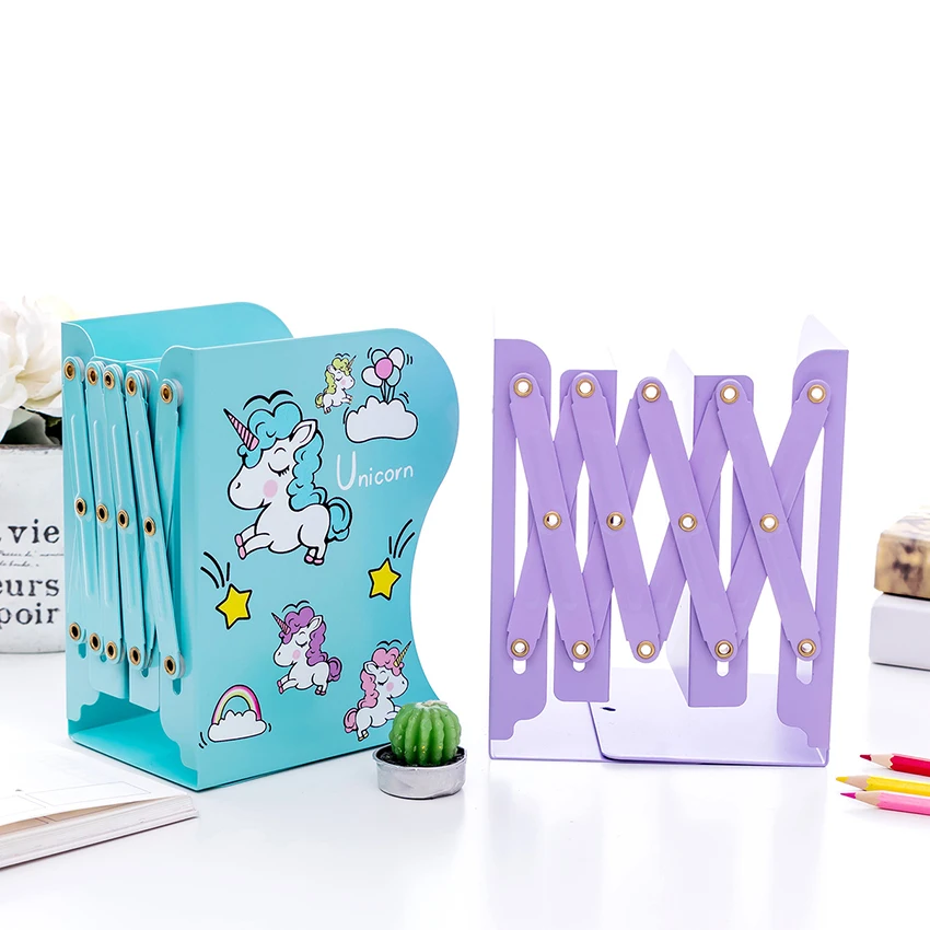 Милый мультфильм djustable книга стенд металлический домашний офис книжные концы поддержка блокнот-органайзер подставка отличный подарок для детей