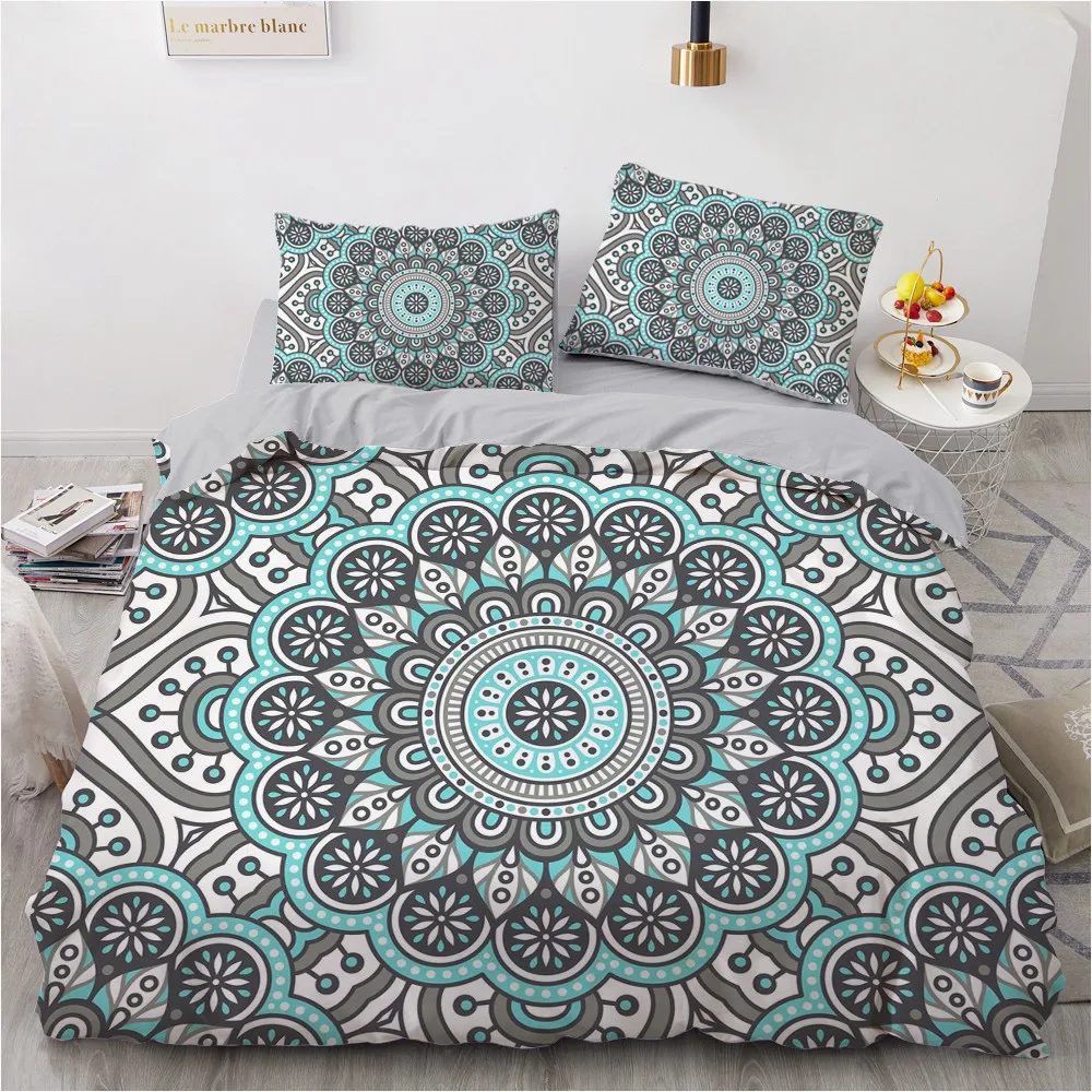

3D Bohemian Bedding Set Custom Design Feather Quilt Cover Sets White Comforther Cases Pillow Cases King Queen Single Twin Size