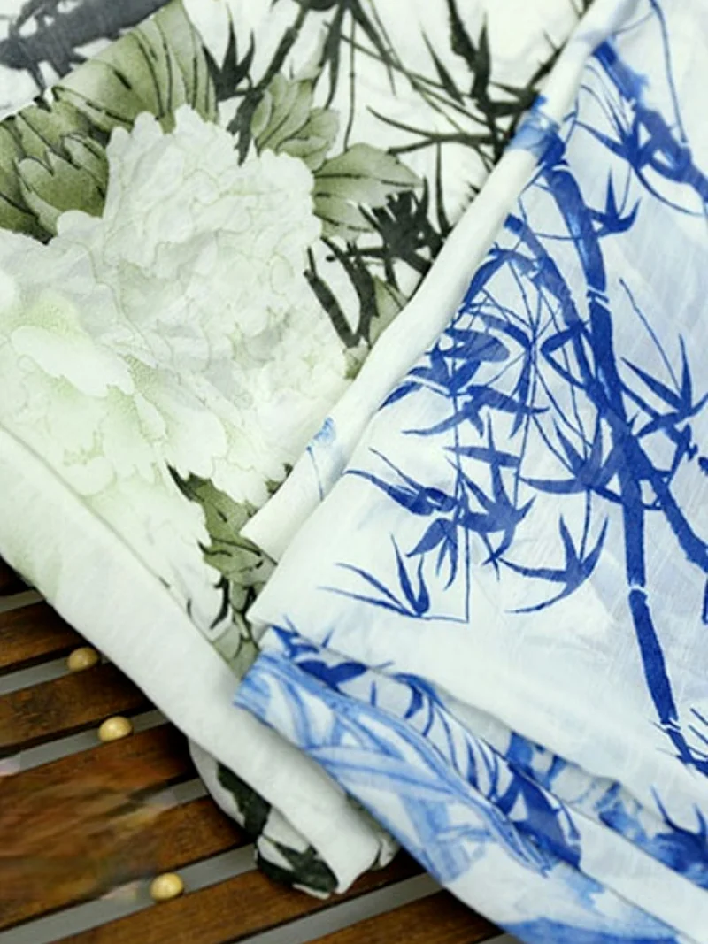 Шифоновая ткань в китайском стиле с принтом шифоновая костюм для косплея одежда