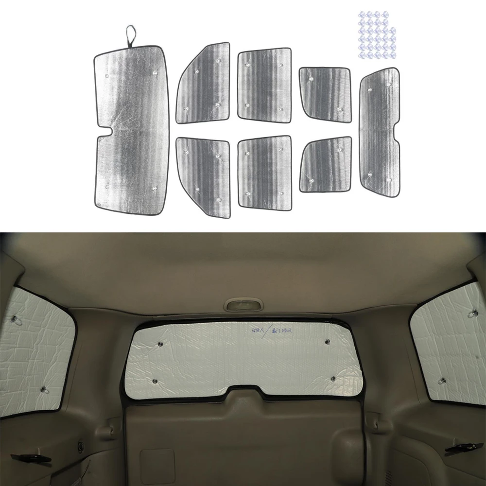 Front Rear Windshield Sunshade Cover Window Sun Visor UV Protection for Jeep Liberty 1999-2007 Car Inner Accessory Aluminum Foil